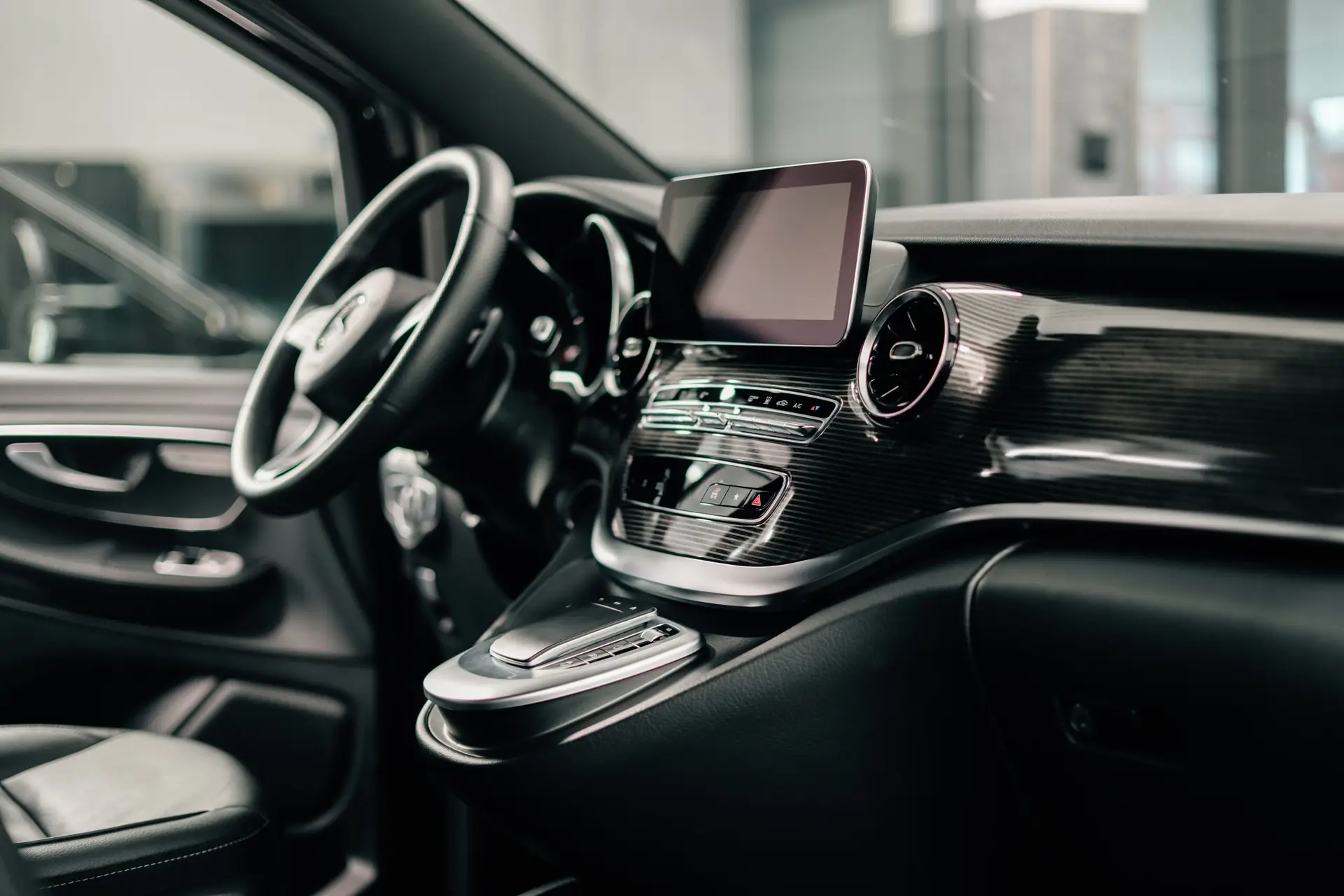 Modern dashboard and luxury interior for premium taxi zermatt ride